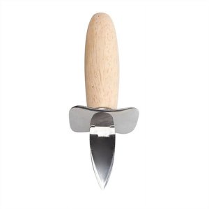 Giyblacko Kit de couteaux / ouvreur de pétoncles en acier inoxydable outil de shucker de poignée en bois