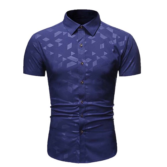 Chemise Homme Bescita Casual Boutons Turndown Business Slim Fit Imprimé Floral à Manches Courtes