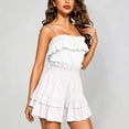 thumbnail image 2 of CAIVO Women Summer Fashion Waist Cinching Ruffle Casual Shorts Loose Fit Beach Bottoms Soft Outdoor Work Solid Color Bottoms, 2 of 7