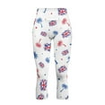 thumbnail image 4 of SCRAWLGOD Active Capris Leggings with 2 Pockets for Women Breathable Yoga Athletic Workout Cropped Leggings Squat Proof Comfy Yoga Pants for Exercise, Union Jack Palm Tree Spot White, XXL, 4 of 7