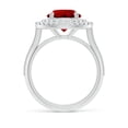 thumbnail image 2 of ANGARA Lab Grown 3.57 Ct Vintage Inspired Round Ruby Double Halo Engagement Ring for Women in 14K White Gold (Size-9mm) | July Birthstone, Anniversary, Jewelry Gift for Women | Lab-Grown Ruby Ring, 2 of 7