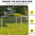thumbnail image 3 of 10 x 10 ft ( 118" x 118" x 67" ) Outdoor Dog Kennel Outside Large Heavy Duty Shade Dog Pen Playpen Pet Dog Enclosure Crate Dog Run House with UV & Waterproof Cover, 3 of 11