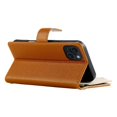 thumbnail image 4 of For iPhone 15 6.1" Splicing Multi Card Slots/Pocket Zipper Wallet Strong Magnetic Attachment/Closure,  PU Leather Flip Wallet Case With Hanging Rope,Brown,For iPhone 15, 4 of 6