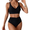 thumbnail image 2 of Women's Two Piece Bikini Set Sexy High Waisted Swimsuit for Beach Vacation Summer,Black,M, 2 of 4