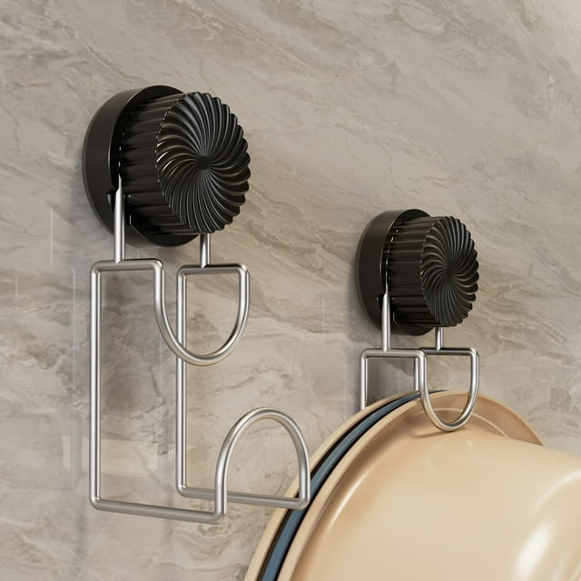 Xuniizn stainless steel suction cup hook Rotating Suction Cup Style Washbasin Hook No Need To Drill Holes For Washbasin Storage Rack Wall Mounted Washbasin Rack Strong Load Bearing Capacity