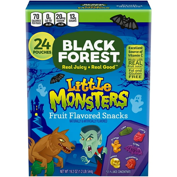Black Forest Little Monsters Halloween Fruit Snacks, Assorted, 19.2 Oz