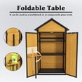 thumbnail image 3 of YIYADO 69-Inch Outdoor Weatherproof Wooden Storage Shed with Waterproof Roof, Lockable Doors, Removable Shelves, Foldable Table & Hooks - Garden Tool Cabinet for Yard & Patio, 3 of 6