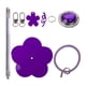 thumbnail image 1 of Portaovillos portátil para la muñeca, accesorio de crochet con correa para la muñeca. flor violeta, 1 of 9