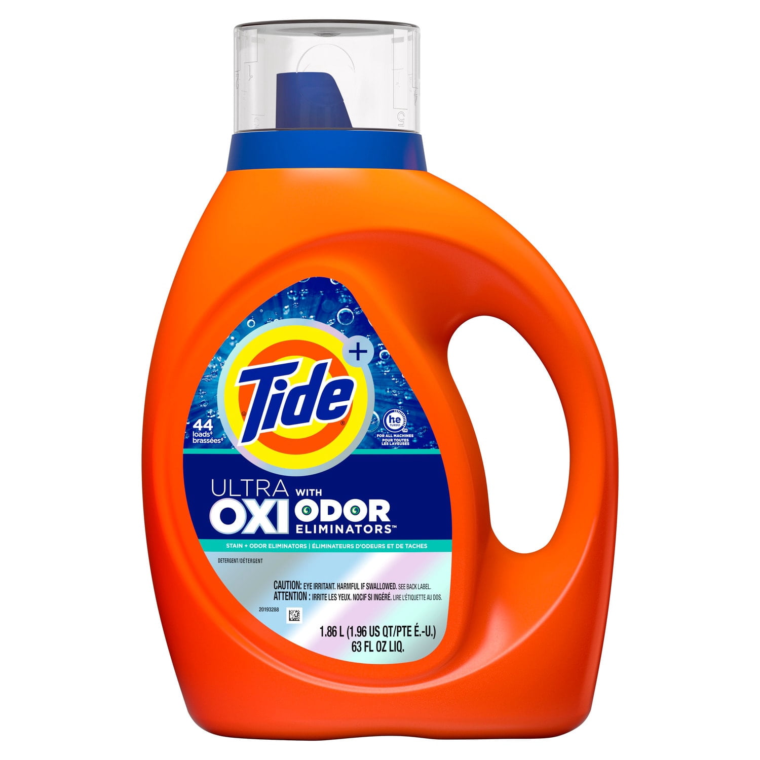 Tide Ultra Oxi + Odor Eliminators Liquid Laundry Detergent (Pack 2) - 88 Loads, 126fl