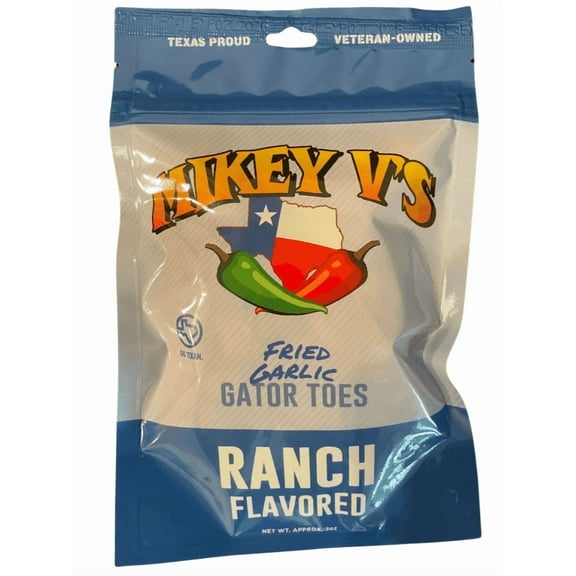 Mikey V’s Ranch “Gator Toes” – Deep-Fried Garlic Snacks, Crunchy Savory Garlic Bites, 3.9 oz Bag