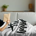 thumbnail image 3 of Hello Soft Flannel Fleece Throw Blanket, Hipster Calligraphic Inscription of a Slogan for Valentine's Day with Grunge Look, Cozy Plush for Indoor and Outdoor Use, 50" x 60", Black White, by Ambesonne, 3 of 5