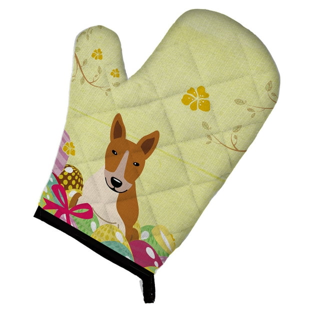 Carolines Treasures BB6135OVMT Oeufs de Pâques Bull Terrier Mitaine de Four Rouge et Blanche