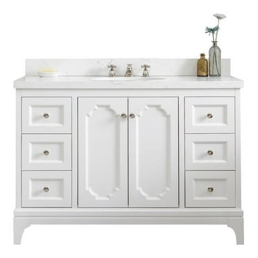 Water Creation Queen 48" Wood Single Bathroom Vanity in Pure White