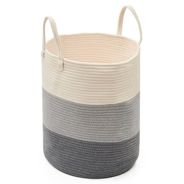 EZOWare Large Cotton Rope Laundry Hamper, Soft Woven Storage Baskets ...