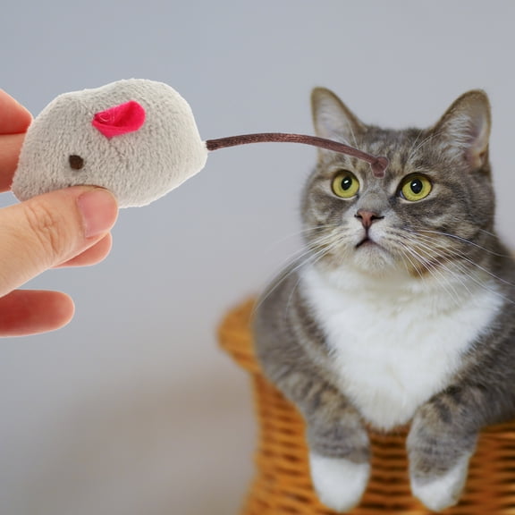 WRITWAA 6pcs Soft Cat Mouse Toys Furry Mice Assorted Colors Interactive Pet Toys for Cats and Kittens