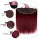 thumbnail image 5 of Mechones de pelo liso con encaje Frontal HD 99j Borgoña, 3 mechones con encaje Frontal 13x4 HD, Color vino tinto, tejido de cabello humano Remy, 5 of 5