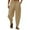 Khaki 2, variant on JTieacloth Drawstring Pants for Men Men's Spring And Autumn Casual Pants With Solid Color Striped Elastic Loose Pants Fashion Sweatpants Black