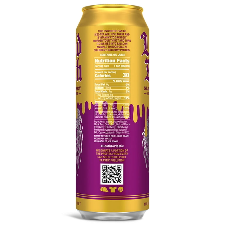 Liquid Death, Slaughter Berry Iced Tea, 8-Pack (19.2oz Cans