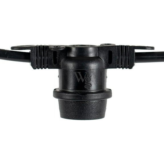 Socket E26 Commercial Patio Light Stringer, Heavy Duty Weatherproof SJTW Black Wire, 36" Spacing, 16 AWG, Cord Only