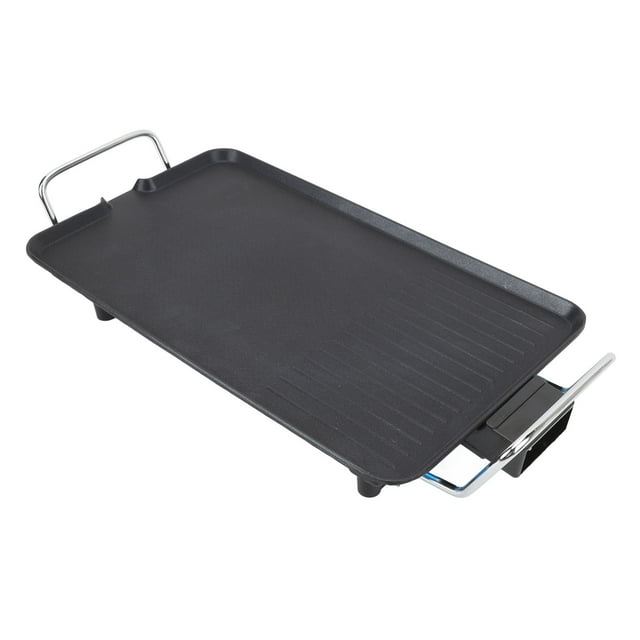 Electric Griddle, 15.75 X 9.45in Family Sized Smokeless Nonstick Large Electric Griddle Grill 5 Level Temperature Adjustable Multifunctional Griddle for Indoor BBQ Meat Vegetables