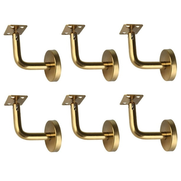 6 soportes para pasamanos de escalera de acero inoxidable para mejoras del hogar y edificios modernos. Placa de soporte plana