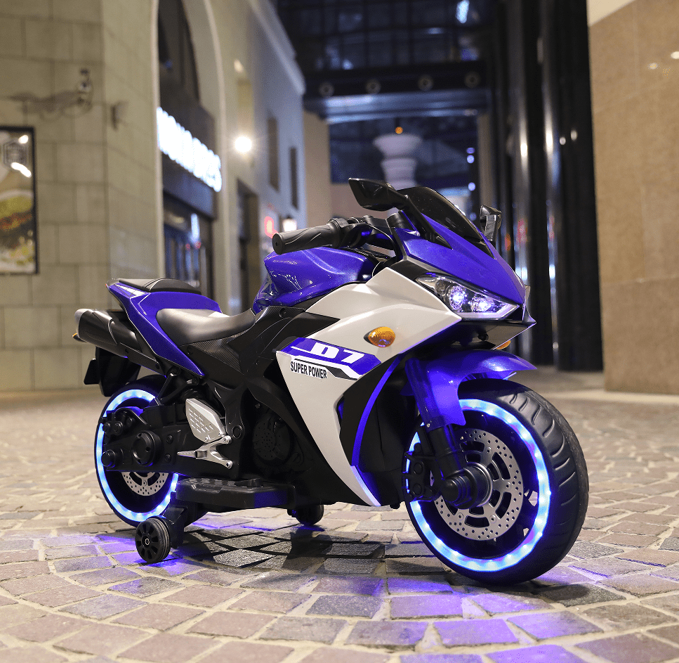 Kids Electric Motorcycle ,Tamco  Ride-On Toys  For 3-6 Years Boys Girls with Training Wheels,manual throttle drive by hand,Lighting wheels