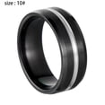 thumbnail image 2 of Alianza de boda de silicona para hombre - Borde superior cepillado biselado, 2 of 5