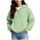 thumbnail image 1 of Ounisa Womens Hoodies Casual Long Sleeve Drawstring Waffle Pullover Tops Loose Hooded Sweatshirt with Pocket, 1 of 8