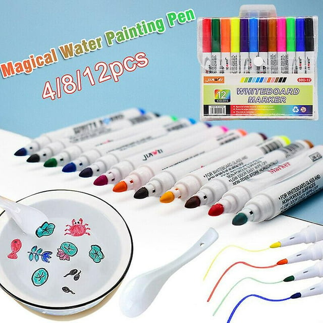 8/12 Uds. Bolígrafo mágico para pintar al agua, bolígrafos mágicos para dibujar garabatos para niños, regalos-12 Uds. Bolígrafos flotantes- Sincero Electrónica