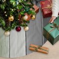 thumbnail image 3 of Sage Green Gray Ombre Christmas Tree Skirt 48 Inches, Vintage Country Wooden Xmas Trees Skirt Mat Cover Decorations for Holiday Party Indoor Outdoor, 3 of 9
