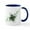 White/Navy Inside, variant on CafePress - Elegant Shamrock Mug - 11 oz Ceramic Mug - Novelty Coffee Tea Cup