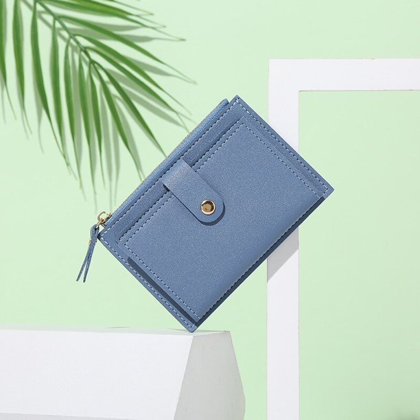 Carteras de mujer a la moda, monedero de cuero para mujer, Mini cerrojo, tarjetero sólido, monedero corto, cartera pequeña delgada, cerrojo con cremallera Tan Jianjun unisex