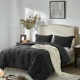 thumbnail image 5 of MERITLIFE Dark Grey Lightweight Plain Bedding Comforters Sets, All Season Fluffy Bed Set (90x90In Comforter & 2 Pillowcases),Queen, 5 of 10