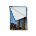 thumbnail image 2 of American Soft Flannel Fleece Blanket, Boston Skyline Day and Night Cityscape Skyscraper Reflection in Water Metropolis, Cozy Plush for Indoor and Outdoor Use, 70" x 90", Multicolor, by Ambesonne, 2 of 6