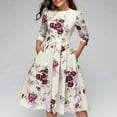 thumbnail image 3 of RYDCOT Women Elegent A-line Vintage Printing Party Vestidos Dress White L, 3 of 6