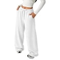thumbnail image 5 of PMVFHDE Girls Casual Pants Elastic Waist Straight Leg Joggers Comfortable Playwear Trousers For Toddler Kids Daily Outdoor Spring Autumn Winter White,13-14 Years, 5 of 5