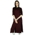 thumbnail image 4 of Bimba Women Summer Rayon Kurta Kurti 3/4 Sleeve Formal Casual Tunic, 4 of 7