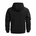 thumbnail image 4 of ZHOUCHANKIDS Autumn and Winter Men's Solid Color Zipper Sweatshirt Padded Hoodie Black X-Large, 4 of 4