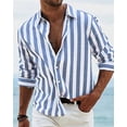 thumbnail image 2 of Camisa de hombre de moda 2024 con estampado de rayas de manga larga, ropa social de lujo para hombre, hawaiana, elegante, clásica, de moda, tallas S a 5XL, 2 of 5
