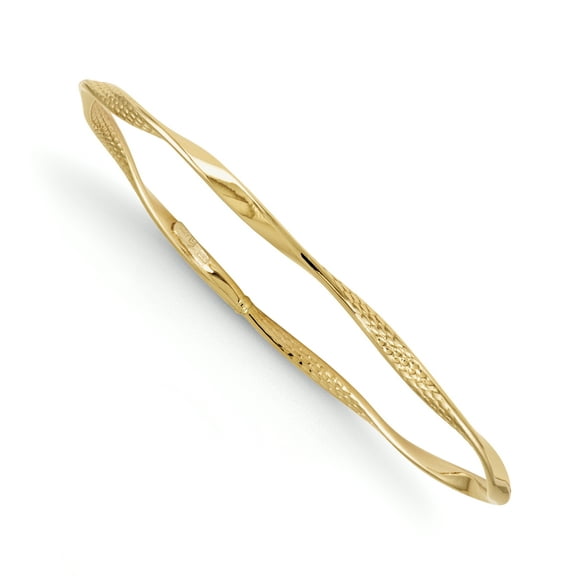 The Black Bow 3mm 14k Yellow Gold Twisted Slip-on Bangle Bracelet