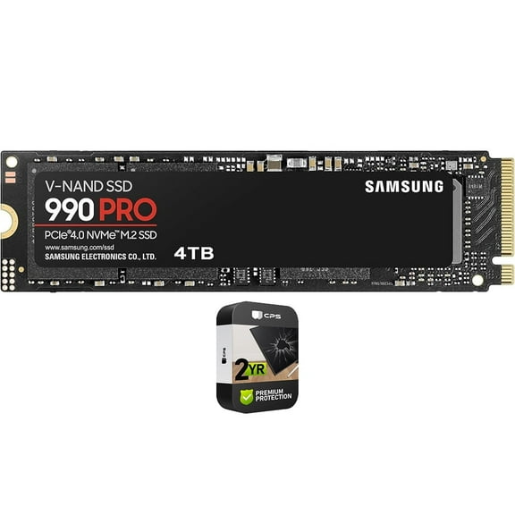 Samsung MZ-V9P4T0B/AM 990 PRO PCIe 4.0 NVMe M.2 SSD 4TB Bundle with 2 YR CPS Enhanced Protection Pack