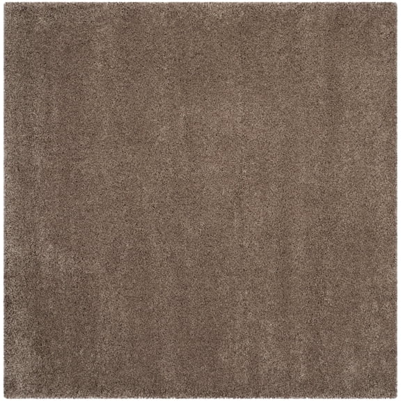 SAFAVIEH Santa Monica Chelsey Solid Shag Area Rug, Taupe, 6'7" x 6'7" Square