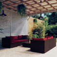 thumbnail image 1 of vidaXL 7 Piece Garden Lounge Set with Cushions Poly Rattan Brown, 1 of 5