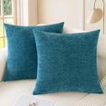 thumbnail image 1 of wonima44 CaliTime Throw Pillow Covers Decorative 24 X 24 Inches Pack of 2 Cozy Chenille Cushion Cases for Couch Sofa Bed Living Room Home Ocean Blue, 1 of 1