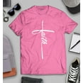 thumbnail image 3 of S4E Men's Faith Cross Religious T-Shirt XXX-Large Azalea Pink, 3 of 4