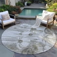 thumbnail image 6 of Addison Rugs Chantille Indoor/Outdoor Transitional Floral Taupe Washable Round Rug, 8' x 8', 6 of 6