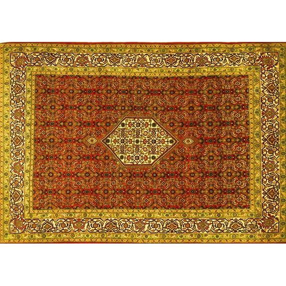 Ahgly Company Indoor Rectangle Persian Yellow Traditional Area Rugs, 6' x 9'