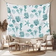 thumbnail image 2 of Turquoise Coastal Large Tapestry for Bedroom Wall Hanging Tapestry, Nautical Starfish Jellyfish Rudder Ceiling Backdrop Tapestries Poster Blanket Wall Decor for Teens Room Living Room Dorm 86" x 104", 2 of 8