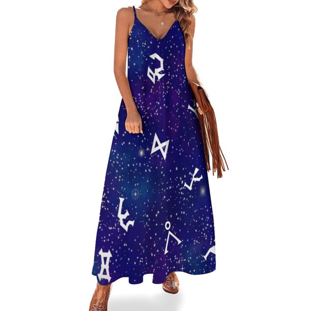 Glifos de galaxia Stargate Vestido sin mangas Vestidos Vestido largo
