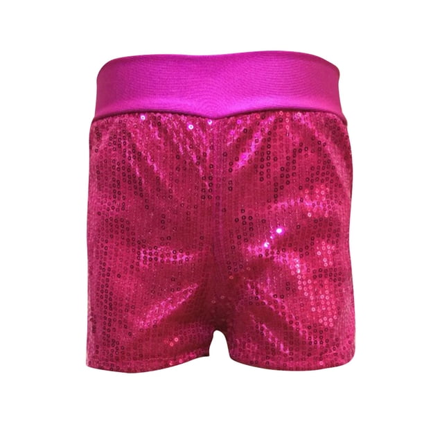 Odeerbi 3-11 Años Niños Niñas Lentejuelas Metálicas Sparkly Pantalones Cortos Deportivos Atletismo Pantalones Cortos Cintura Elástica